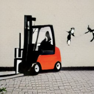 carretilla banksy